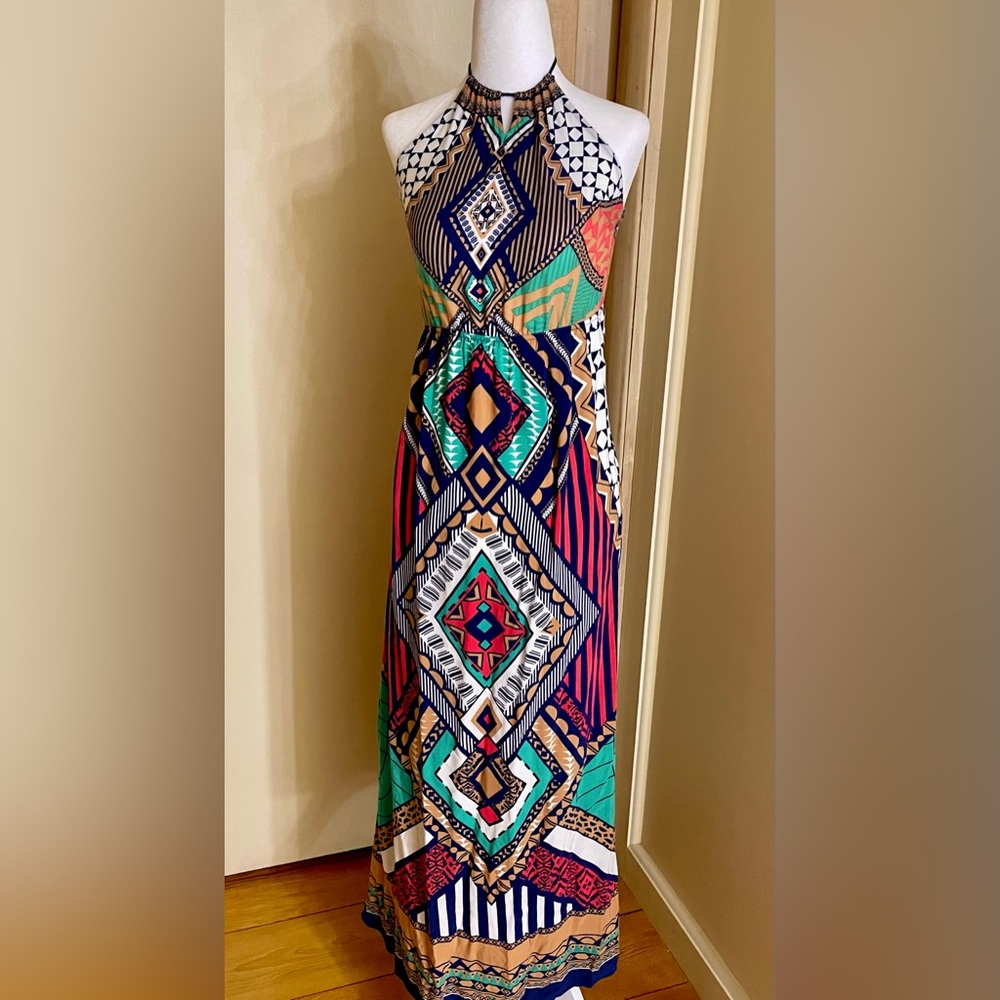 Flowing Tomato tribal maxi dress- festival, beach, boho style, size S.